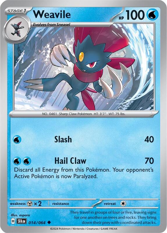 Weavile Pokemon card from SV: Shrouded Fable
