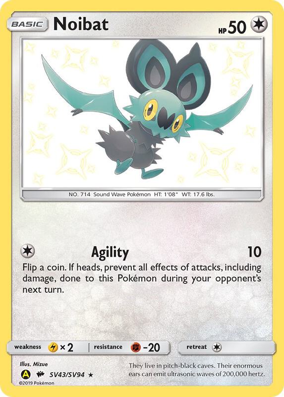 Noibat Pokemon card from Hidden Fates: Shiny Vault