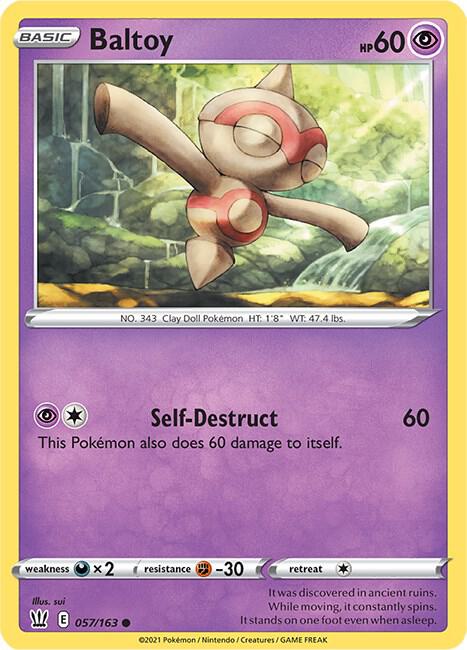 Baltoy Pokemon card from SWSH05: Battle