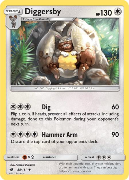 Diggersby Pokemon card from SM - Crimson Invasion
