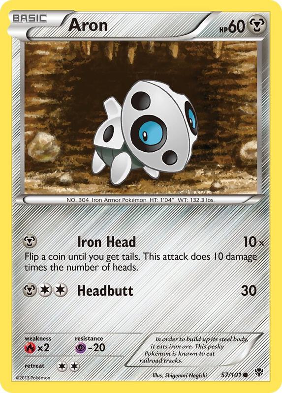 Aron Pokemon card from Plasma Blast