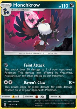 Honchkrow Pokemon card from Guardians Rising
