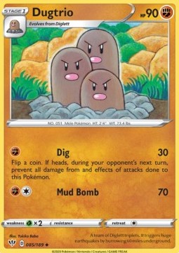 Dugtrio Pokemon card from Darkness Ablaze