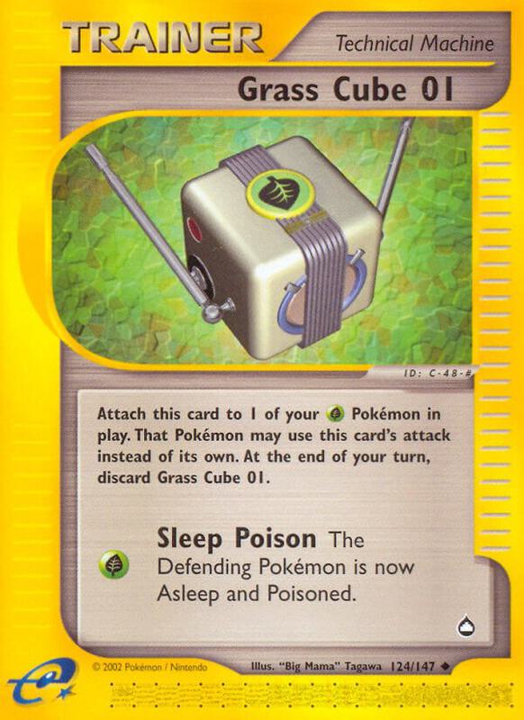 Grass Cube 01 Pokemon card from Aquapolis