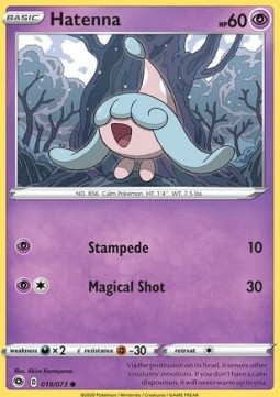 Hatenna Pokemon card from Champion's Path