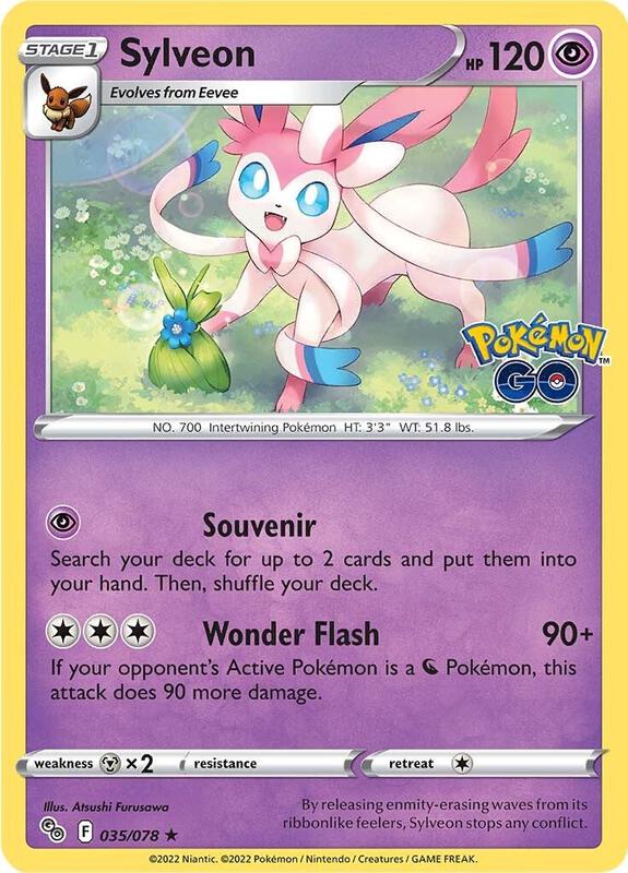 Sylveon Pokemon card from Pokemon GO