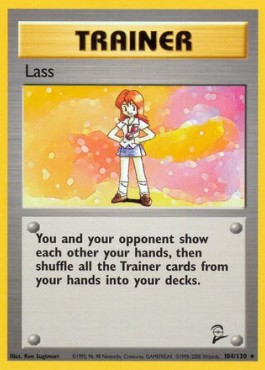 Lass (Holo) Pokemon card from Base Set 2