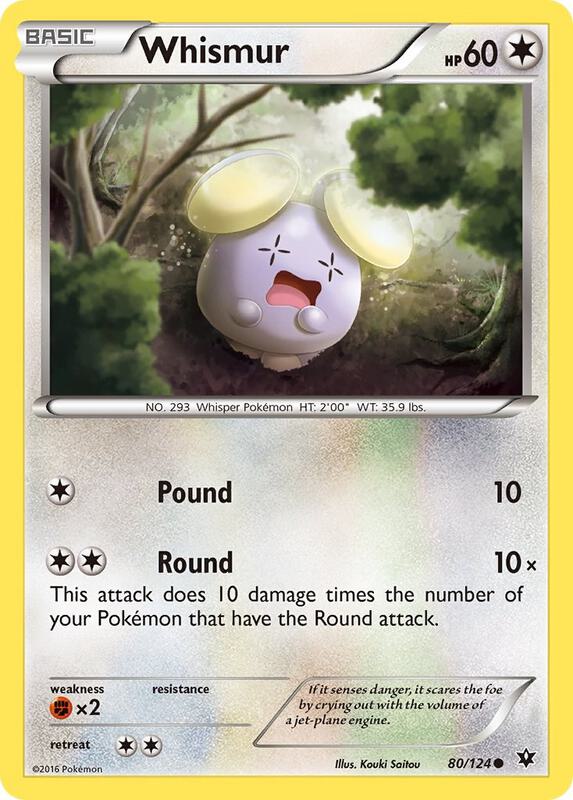 Whismur Pokemon card from XY - Fates Collide