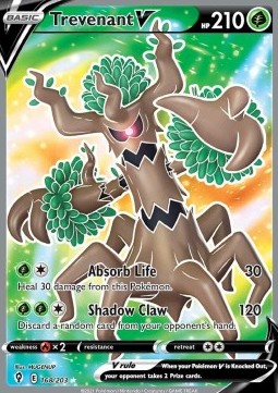 Trevenant V Pokemon card from Evolving Skies