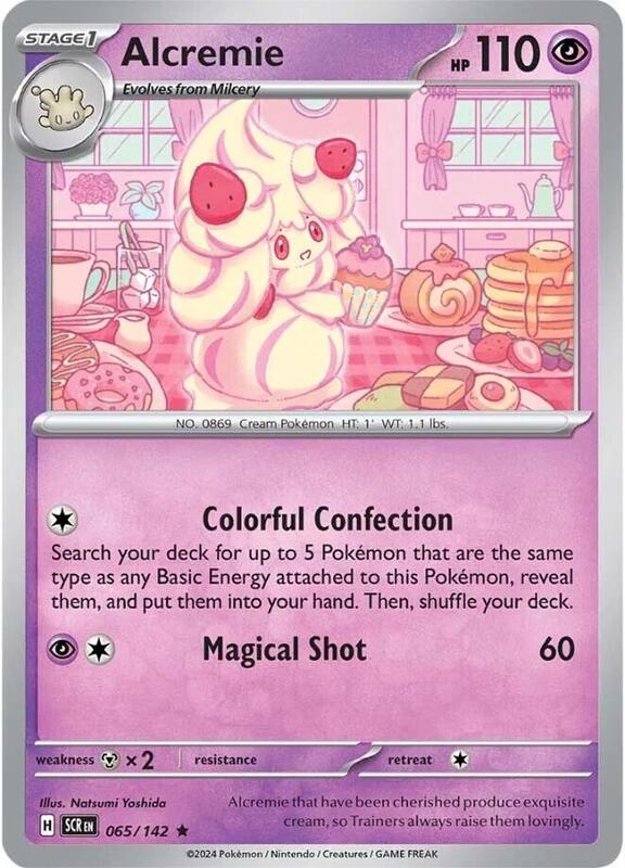 Alcremie Pokemon card from SV07: Stellar Crown
