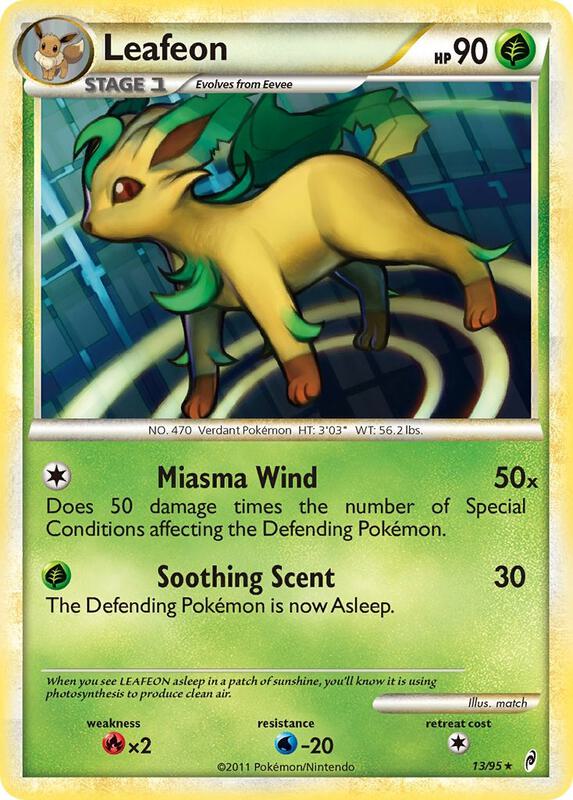 Leafeon Pokemon card from Call of Legends