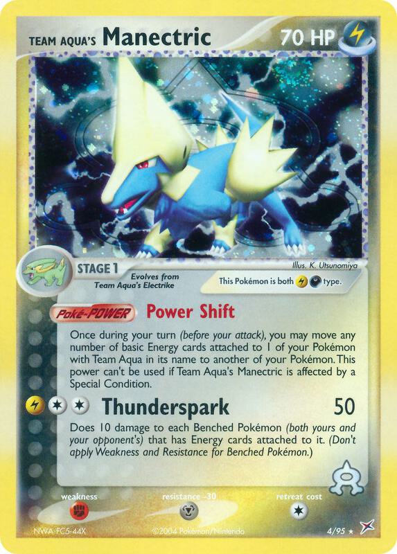 Team Aqua's Manectric Pokemon card from Team Magma vs Team Aqua