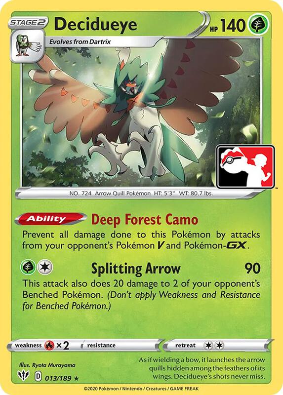 Decidueye Pokemon card from Prize Pack Series Cards
