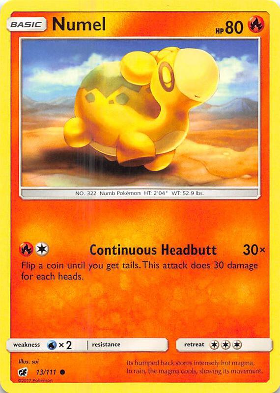 Numel Pokemon card from SM - Crimson Invasion