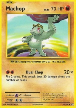 Machop Pokemon card from Evolutions
