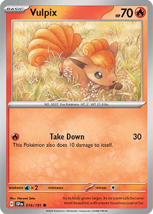 Vulpix Pokemon card from SV08: Surging Sparks