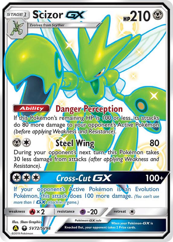 Scizor GX Pokemon card from Hidden Fates: Shiny Vault