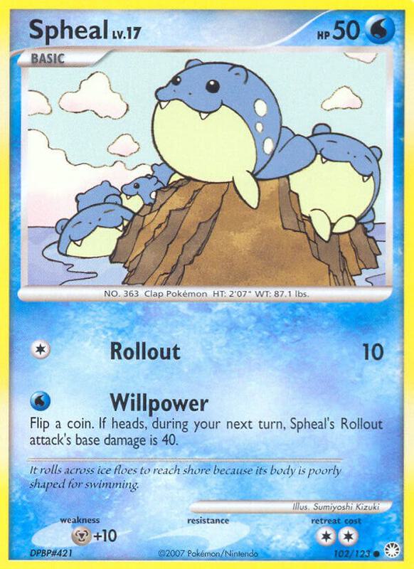 Spheal Pokemon card from Mysterious Treasures
