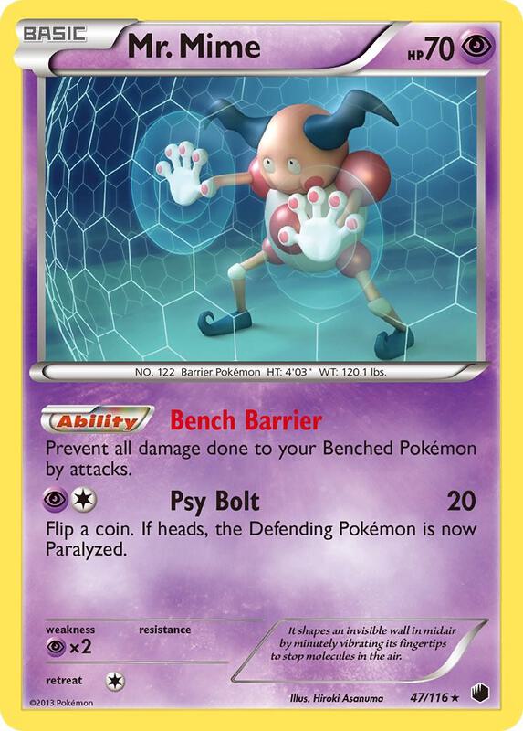 Mr. Mime Pokemon card from Plasma Freeze