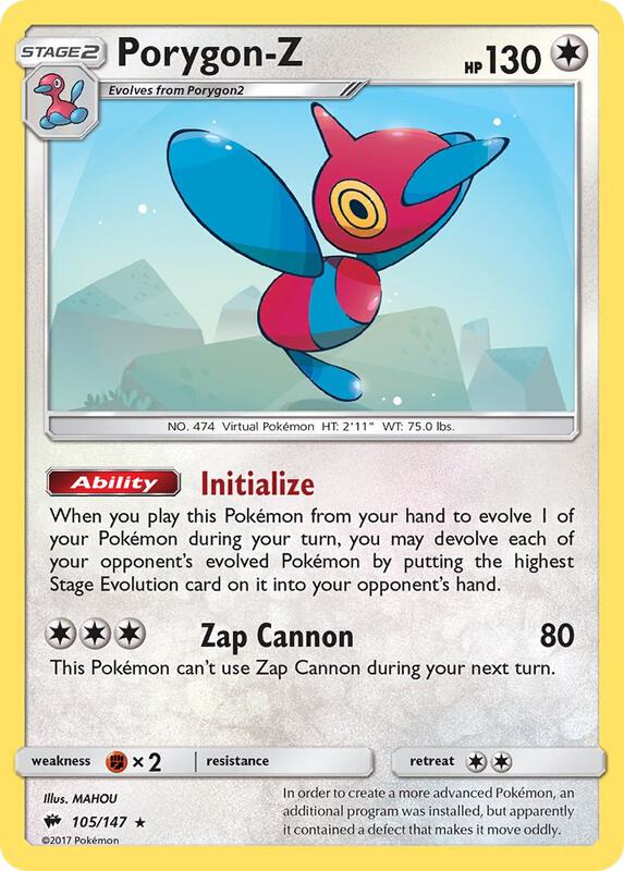 Porygon-Z Pokemon card from SM - Burning Shadows