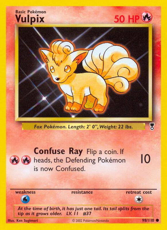 Vulpix Pokemon card from Legendary Collection