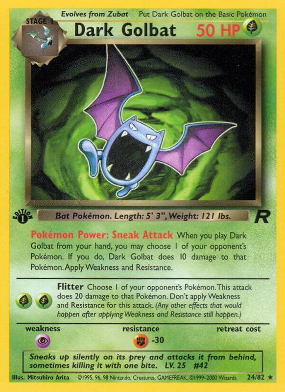 Dark Golbat (24) Pokemon card from Team Rocket