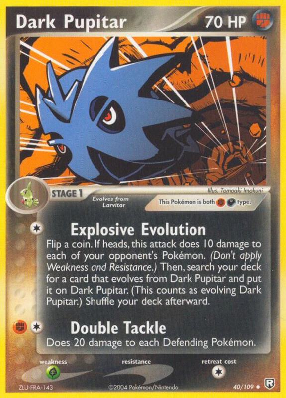 Dark Pupitar Pokemon card from Team Rocket Returns