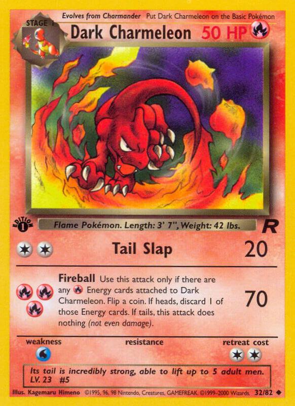 Dark Charmeleon Pokemon card from Team Rocket