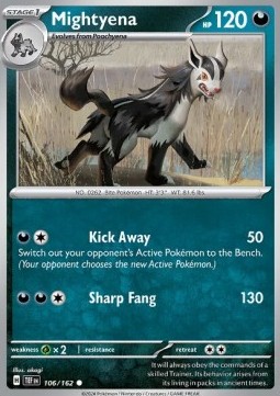 Mightyena Pokemon card from Temporal Forces