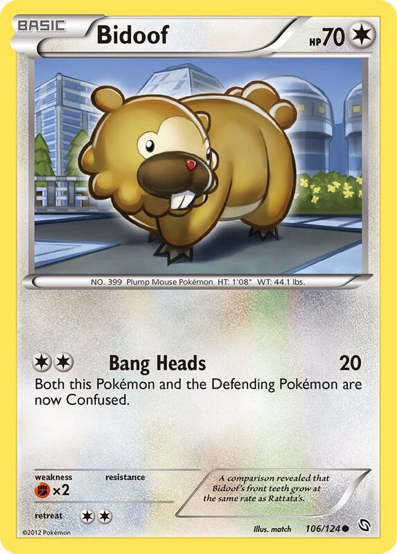 Bidoof Pokemon card from Dragons Exalted