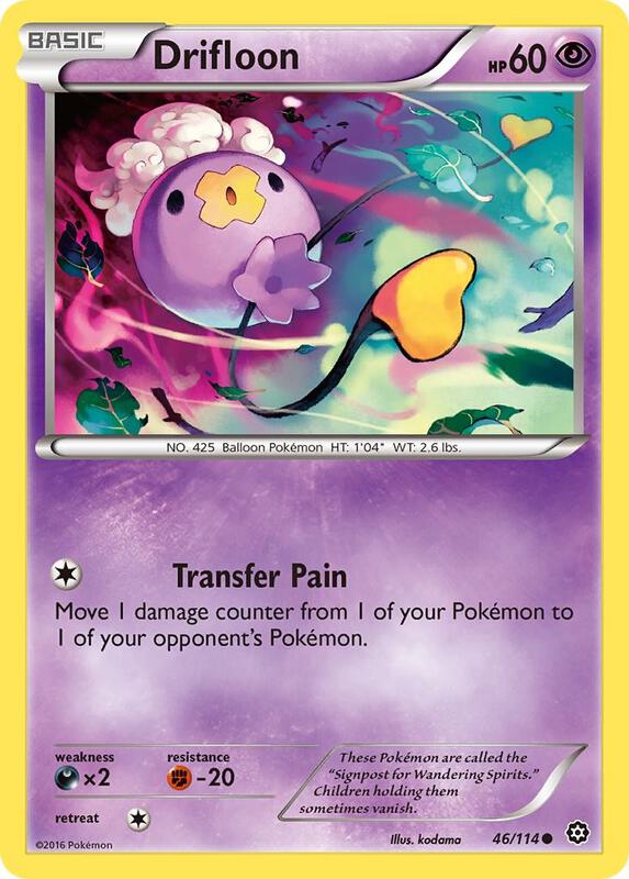 Drifloon Pokemon card from XY - Steam Siege