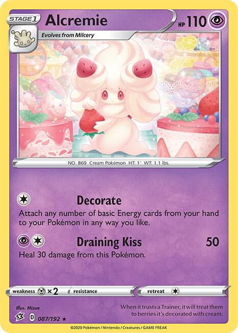 Alcremie Pokemon card from SWSH02: Rebel Clash