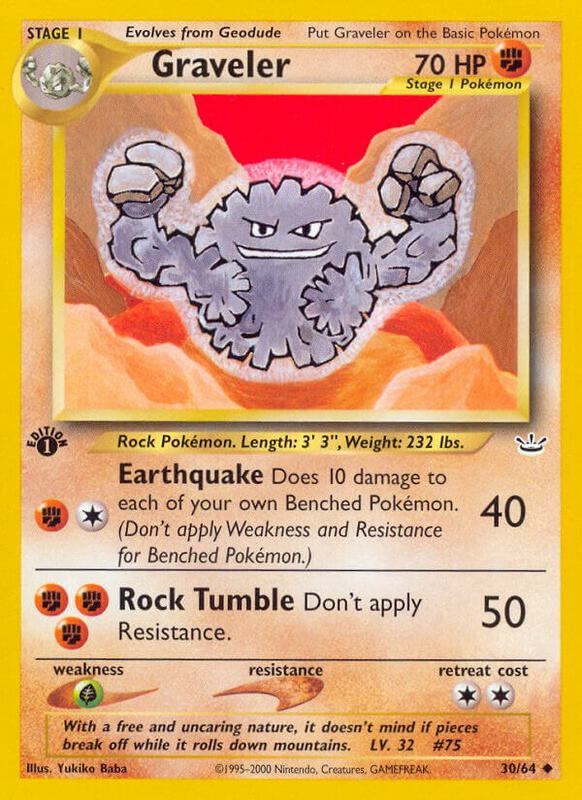 Graveler Pokemon card from Neo Revelation