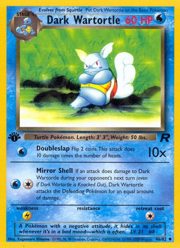 Dark Wartortle Pokemon card from Team Rocket