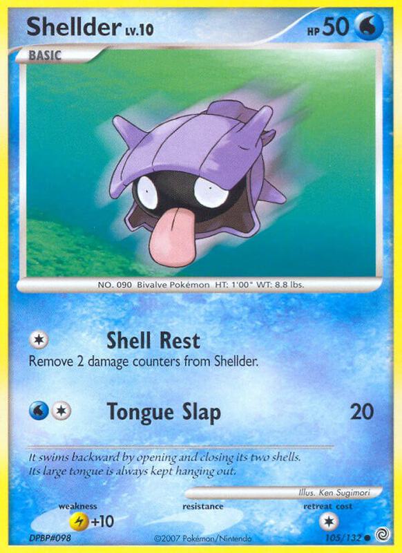 Shellder Pokemon card from Secret Wonders