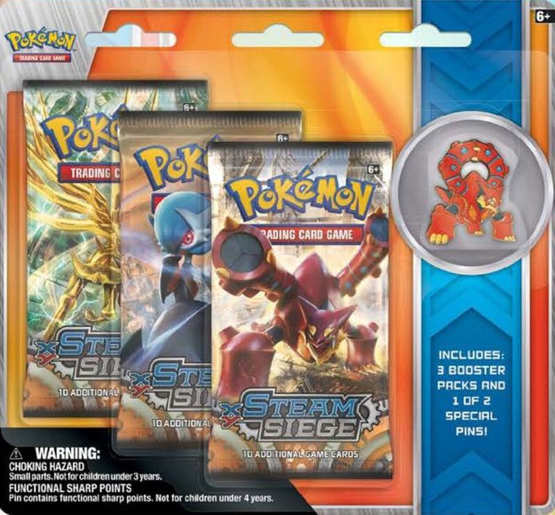 Steam Siege Collectible Pin 3 Pack Blister [Volcanion] Pokemon card from XY - Steam Siege