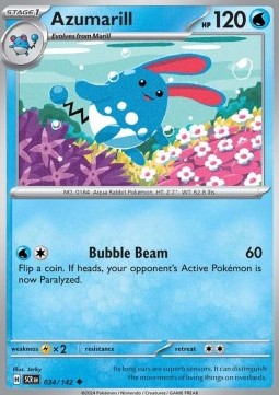 Azumarill Pokemon card from Stellar Crown
