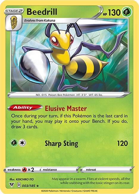 Beedrill Pokemon card from SWSH04: Vivid Voltage
