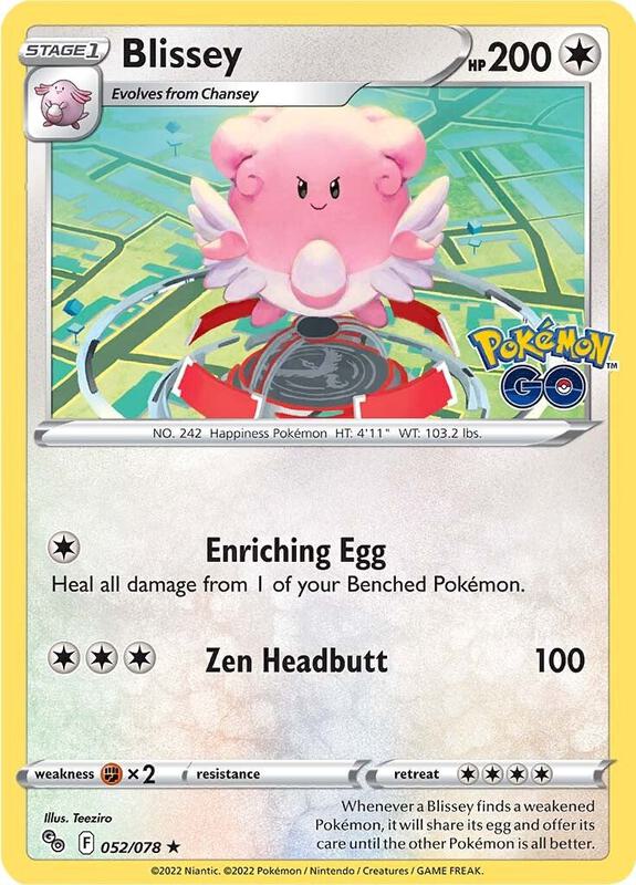 Blissey Pokemon card from Pokemon GO