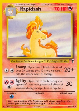 Rapidash Pokemon card from Legendary Collection