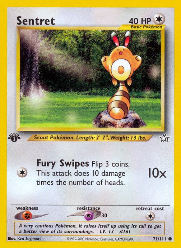 Sentret Pokemon card from Neo Genesis