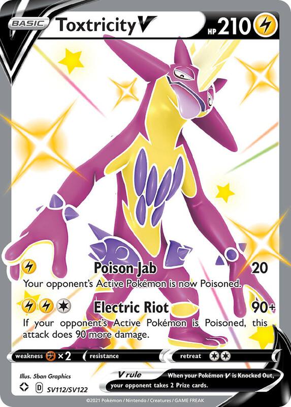 Toxtricity V Pokemon card from Shining Fates: Shiny Vault
