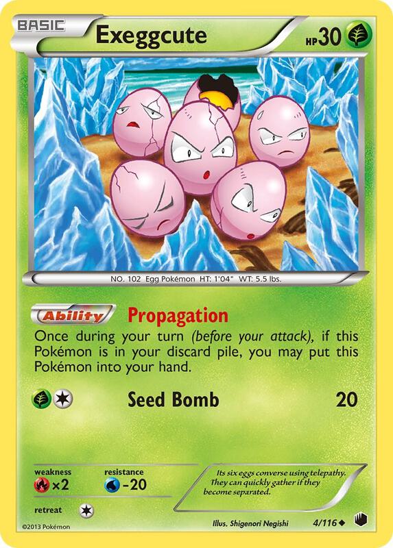 Exeggcute Pokemon card from Plasma Freeze