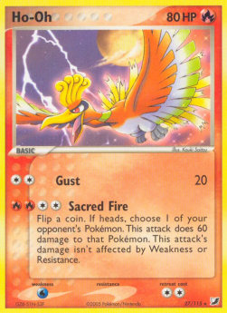 Ho-Oh Pokemon card from EX Unseen Forces