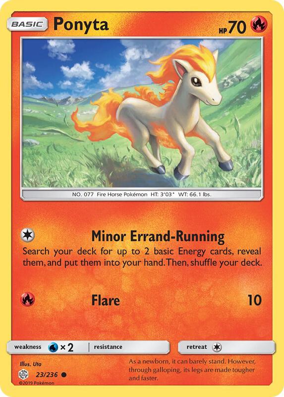 Ponyta Pokemon card from SM - Cosmic Eclipse