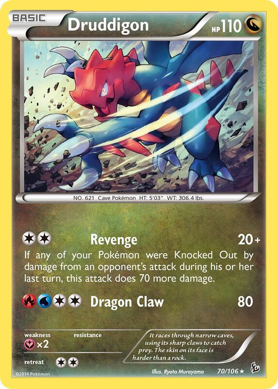 Druddigon Pokemon card from XY - Flashfire