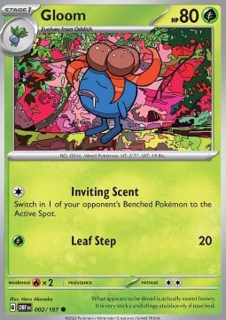 Gloom Pokemon card from Obsidian Flames