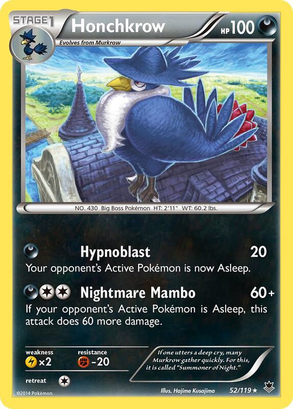 Honchkrow Pokemon card from XY - Phantom Forces
