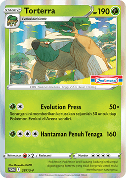 Torterra (S-P/ID 287) Sword & Shield Indonesian Promos ID
