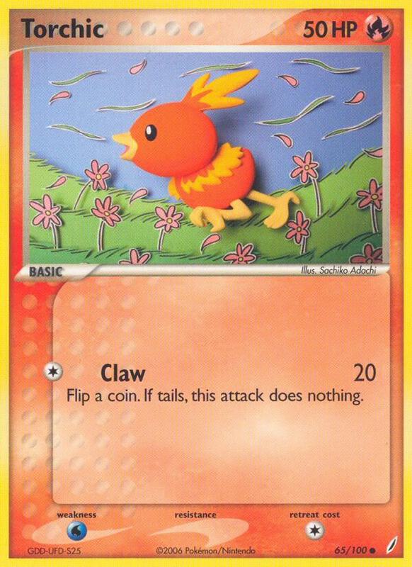 Torchic Pokemon card from Crystal Guardians